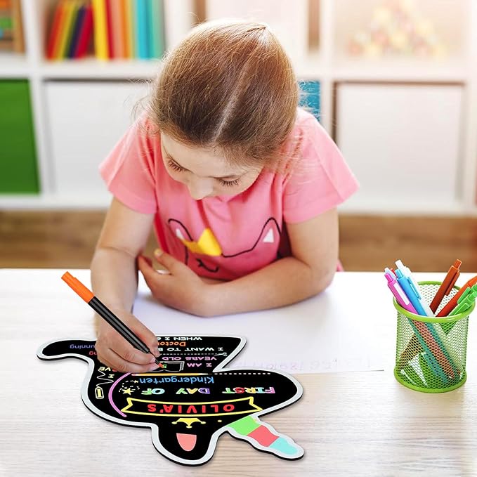 First and Last Day of School Board Reusable, Back to School Chalkboard Sign, Double Sided Preschool Kindergarten Signs for Kids Girls Boys (Cute Unicorn)