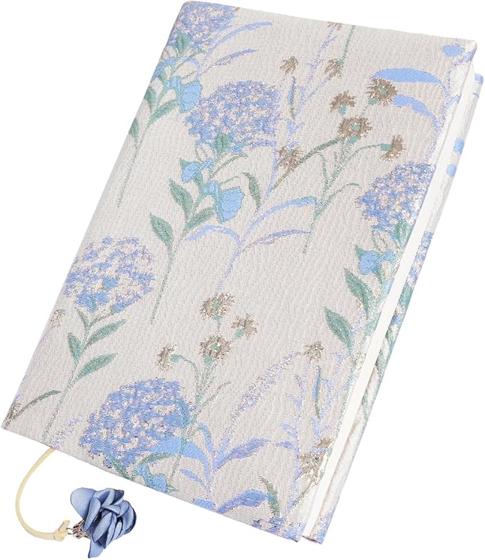 Paperback Book Cover Protector, A5 Book Covers for Hardcover, Book Sleeve for Book Lovers, Soft Cloth Book Covers with Bookmark Fit for 5.5 x 8.2 inch Notebook Textbooks Bible - Blue Dandelion Pattern