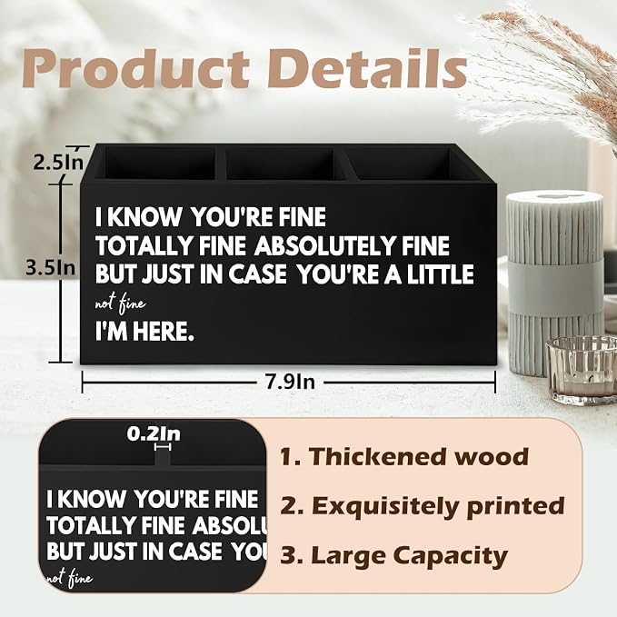 Thoughtful Uplifting Gifts Wooden Pen Pencil Holder for Office Desk Accessories, Thinking of You Get Well Soon Gifts for Women Men, Encouragement Makeup Brush Toothbrush Holder Organizer