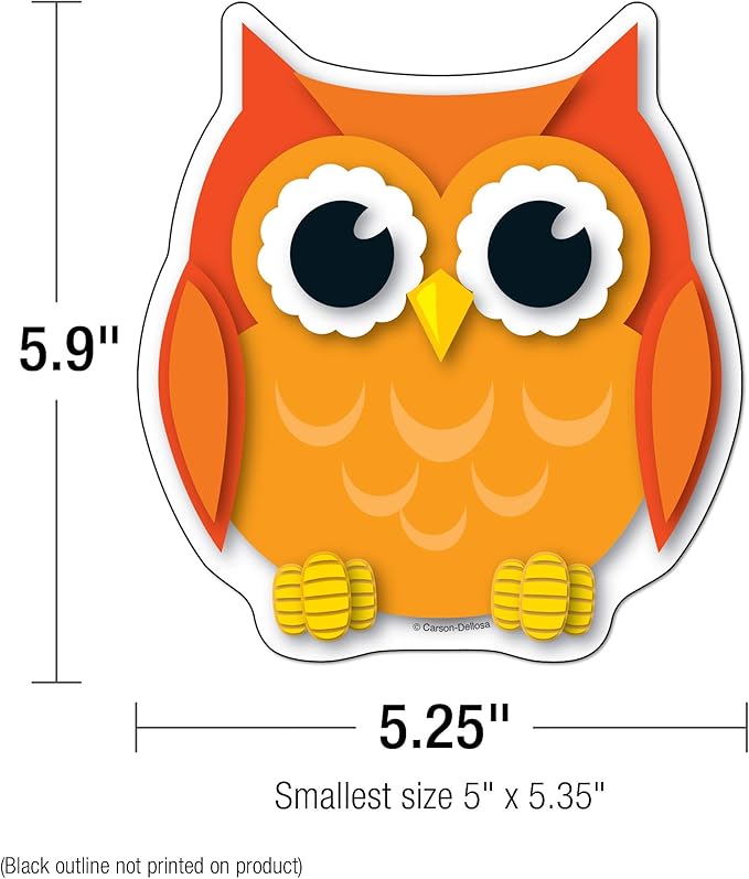 Carson Dellosa 36-Piece Colorful Owl Bulletin Board Cutouts, Colorful Owl Cutouts for Bulletin Board, Bird Classroom Décor, Owl Classroom Décor, and Bulletin Board Decorations