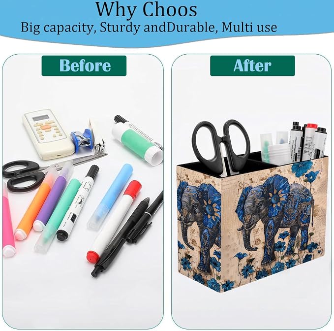 Pen Holder and Anti-Slip Mouse Pad Combination, Makeup Brush Storage Box, Tableware Storage Box, Suitable for Office and Home - Blue Spotted Weevil
