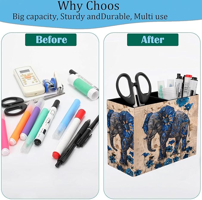 Pen Holder, Pencil Case, Makeup Brush Storage Box, Tableware Storage Box, Suitable for Office Or Home Item Organizing Stand - Blue Spotted Weevil