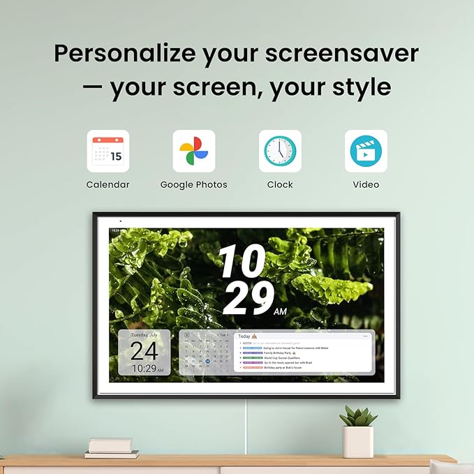 Apolosign 27-inch Digital Calendar : Dual Mode Smart Wall Planner, No Subscription, Install Apps, Sync Calendars, Electronic Touchscreen Interactive Display for Family Schedules, Chore Chart - with Stand (Black)