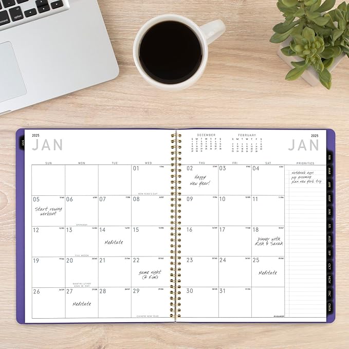 AT-A-GLANCE 2025 Planner, Monthly, 9” x 11”, Large, Contemporary, Purple (70250X1425)