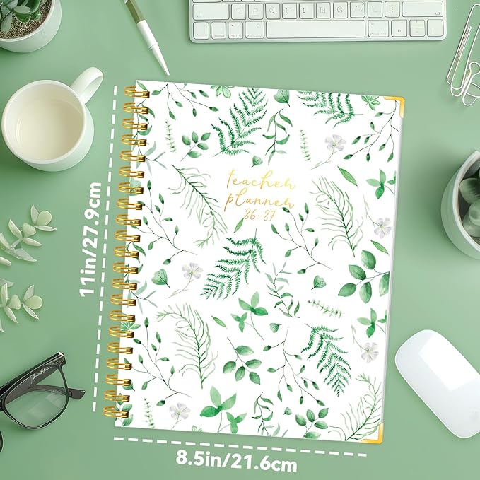 Teacher Planner 2026-2027, 8.5"x11" Large Academic School Year Planner from July 2026 to June 2027, Weekly & Monthly Lesson Planning Book with Pocket & Stickers for School Teachers Supplies
