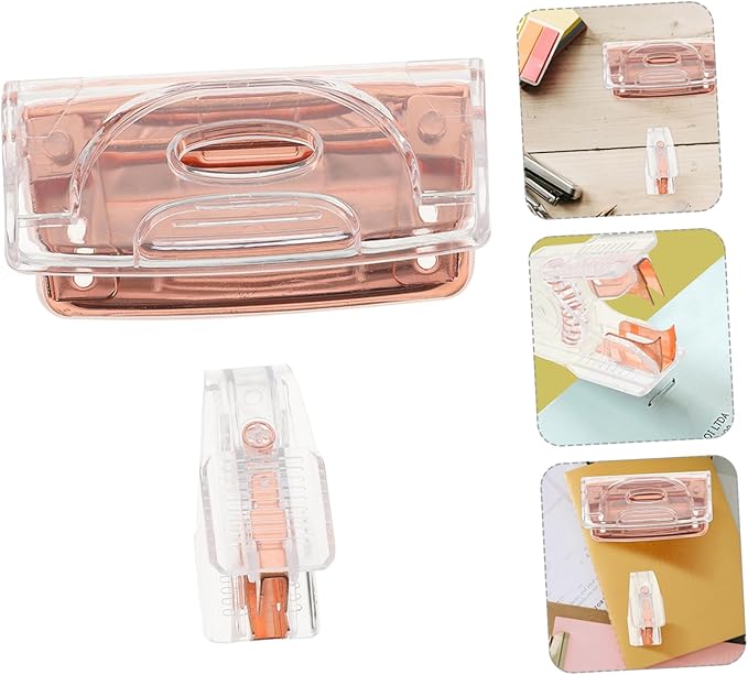 1set Stylish Office Supplies Portable Hole Puncher Staple Remover Heavy Duty Elegant Design for Use
