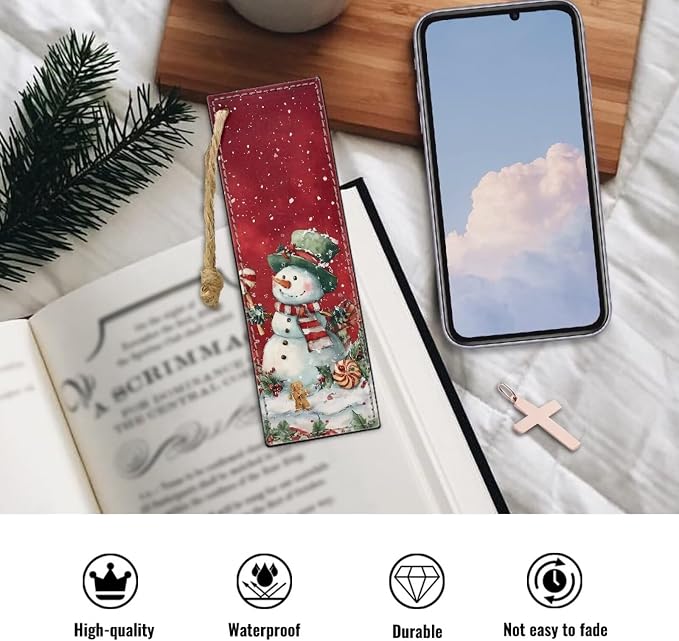 Bookmarks for Adults Personalized Bookmark Christmas Snowman Scarf Bookmark for Book Lovers Bookmarks for Reading Lovers
