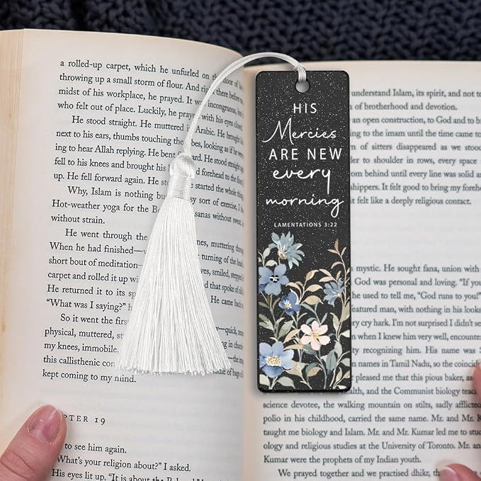Christian Mercies Bookmark, Inspirational Gift for Believers, Uplifting Present for Spiritual Readers, Faith - Based Reading Gift, Unique Floral & Scripture Design Bookmark, WCB52
