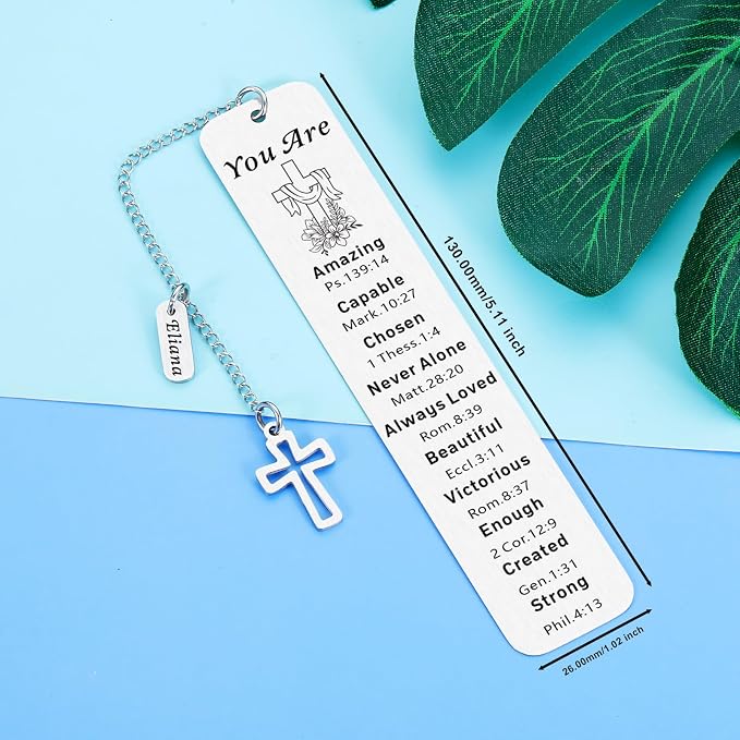 Christian Personalized Bookmark, Catholic Easter Basket Stuffers, Custom Bookmark, Easter Basket Essentials, Baptism First Communion Gifts for Girls Boys Teens, Book Marks for Reading Women Men Prayer