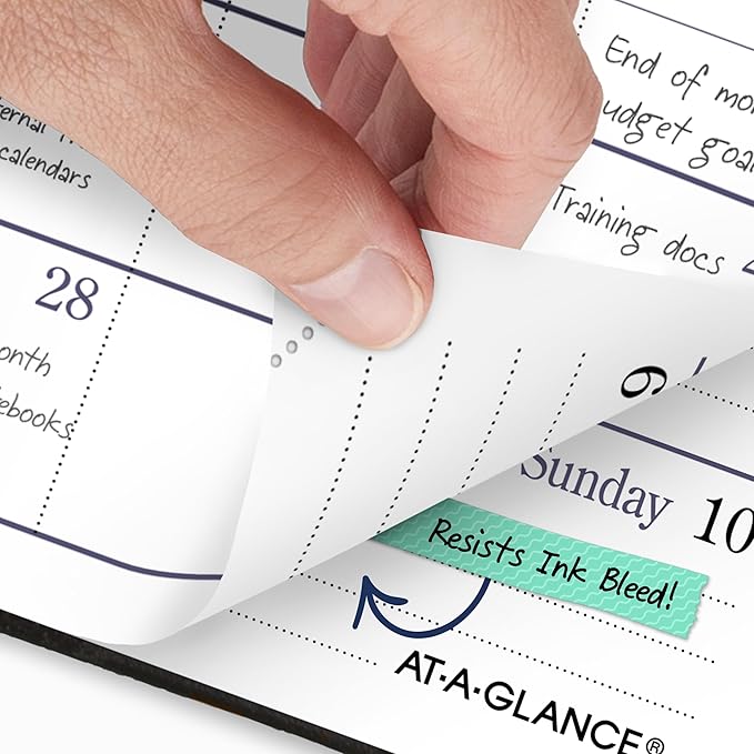 AT-A-GLANCE 2027 Planner, Weekly & Monthly, 2.75" x 4.25", Pocket Size Fine Diary, Faux Leather Hardcover, Black Brown (74010527)