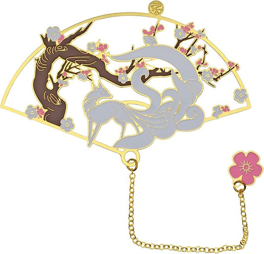 BLBMH Kitsune Metal Anime Bookmark Birthday Gifts Christmas Stocking Stuffers Cute Book Markers for Women Book Lovers Teens -K1 3in1