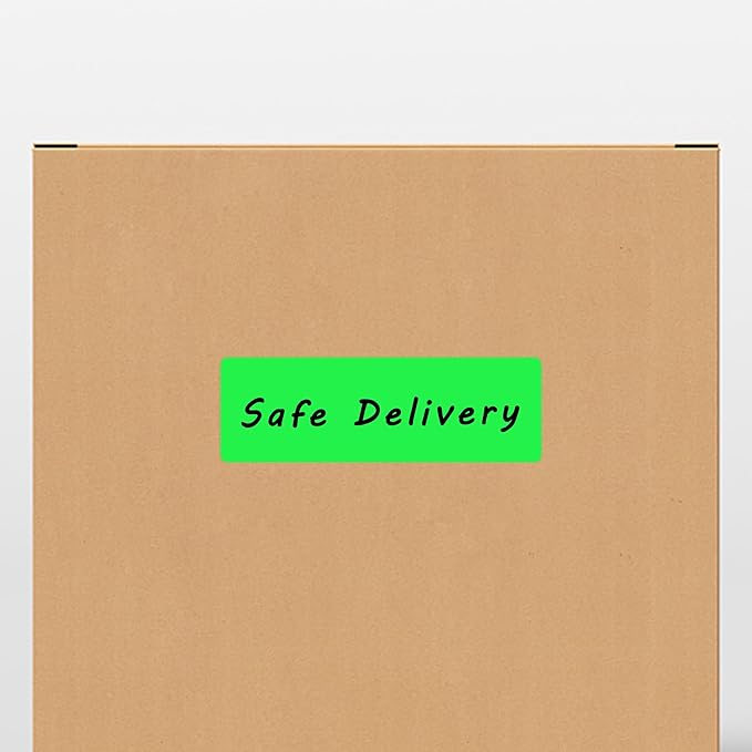 Hybsk 1x3 Inch Color-Code Labels Fluorescent Green Sticker Rectangle 500 Labels Per Roll (Fluorescent Green)