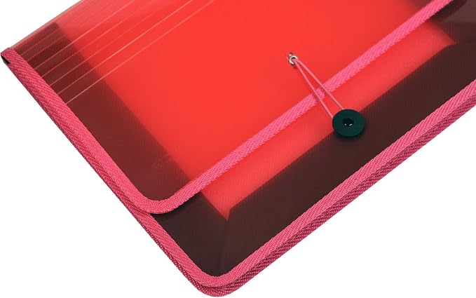 Lion Expand-N-File Poly Expanding Wallet, Letter (9-1/2 inch x 12 inch), 3 inch Gusset, Transparent Pink, 1 Wallet (48160-PK)