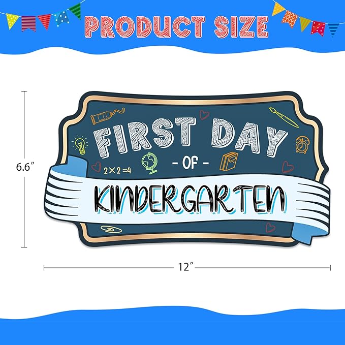 JUESMOS First & Last Day of School Sign Double Sided First Day of Kindergarte Chalkboard Style Photo Prop Signs Back to School Gifts for Kids Girls Boys Reusable First Day of Kindergarten Photo Props