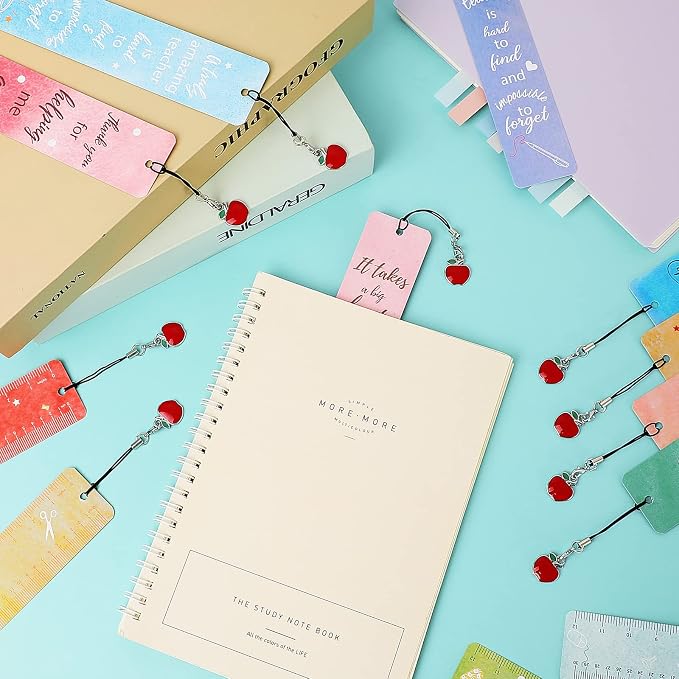 Outus 12 Set Teacher Appreciation Bookmark End of Year Thank You Gifts Bulk for Teacher from Student Graduation Back to School Bookmark Reading Page Clip Accessories for Women School Classroom