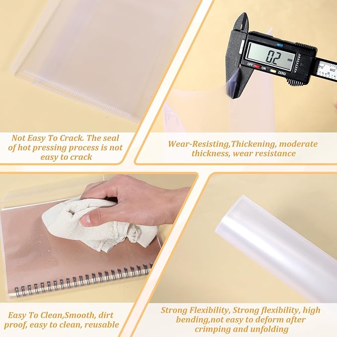 10pcs Clear A5 Book Covers Plastic Exercise Books Covers Waterproof Plastic Sleeves Transparent Slip on Book Cover for Home Office Books (8.5 * 5.9 Inch)