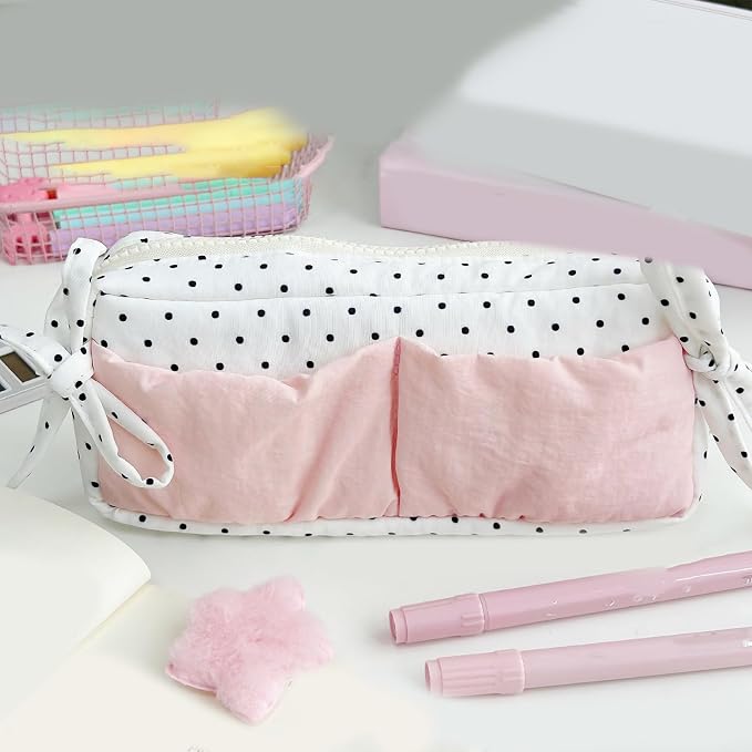 Big Bowknot Pencil Case High Capacity Pen Pouches Pencils Organiser Travel Makeup Bag for Student Women School Office