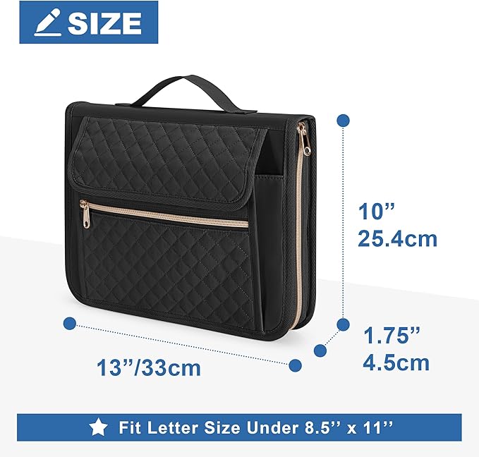 Damero Folio Cover Compatible for Rocketbook Core, Panda and Fusion, Reusable Notebook Cover for Letter Size 8.5'' x 11'' with Pen Holder and Magnetic Clasp, Black
