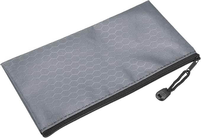 PATIKIL Waterproof Zipper File Bags, 5 Pack A6 Size Document Pocket Storage Organizer Pouch for Travel Office Supply, Gray