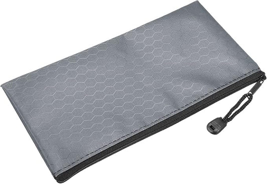 PATIKIL Waterproof Zipper File Bags, 5 Pack A6 Size Document Pocket Storage Organizer Pouch for Travel Office Supply, Gray