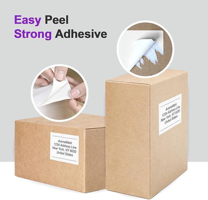 AveneMark 2-1/8" x 2-3/4" Direct Thermal Labels - 16 Rolls, 6400 Labels - Barcode, Address & Postage - DYMO 30258, 4XL, 450 Series, Rollo, Zebra Compatible