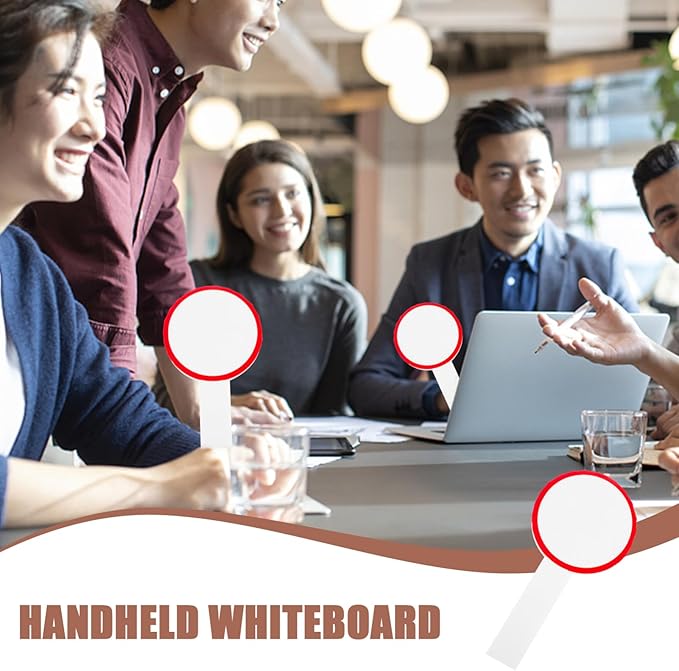 6Pcs Game White Boards Single Sided Paddles Handheld Whiteboards Padding Whiteboards for Students Teachers Office Classroom Meeting Voting Family Games Party