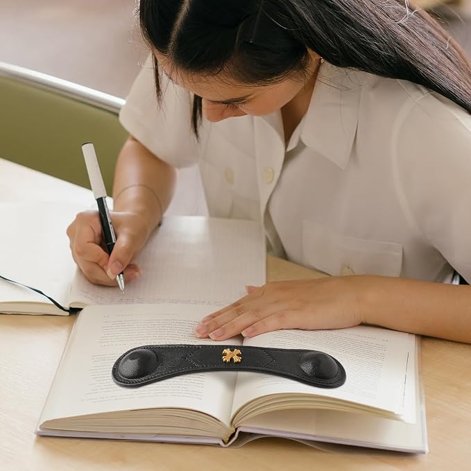 Book Weight Holder Wooden Thumb Book Page Open Weighted Bookmark Corner Reading Accessories Office Desk Decor Executive Gift for Writer Reader (Black Weight Page Holder+Thumb Page Holder Coffee)