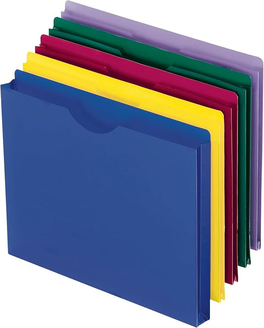 Pendaflex Translucent Poly File Jackets, Letter Size, Assorted Colors (50990), 10 per Pack