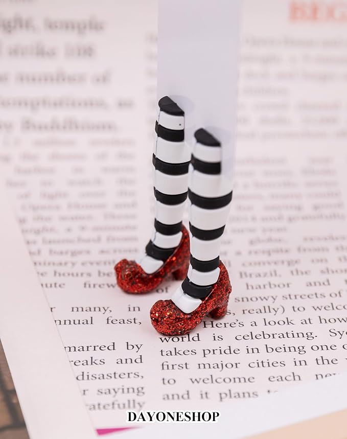 Witch Bookmark Ruby Slippers Book Mark Funny Book Desk Decor Bookmarks for Book Lovers Fathers Day Gifts Gift Ideas (Home-is-Where-Your-Heart-is Bookmark)