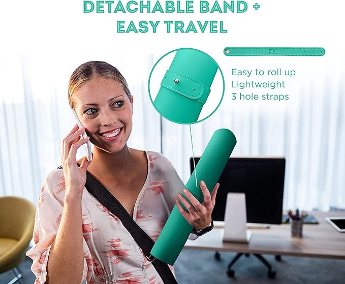 FTC PU Leather Desk Pad & Desk Blotter, Non-Slip Flannelette Base, Stitched Desk Mat for Keyboard, Mouse & Writing, Home or Office (Turquoise, 31.5” x 15.75”)