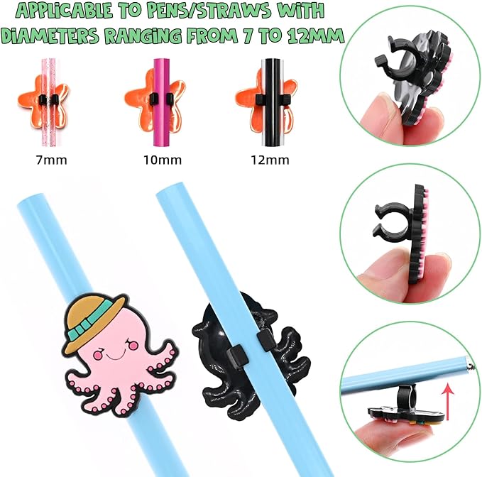 100PCS Pencil Toppers,Cute Pencil Charms for Students Bulk School Teacher Supplies Fun Pen Toppers Charms,PVC Pencils Clips Accessories Random Different Pencils Decor Classroom Rewards Prizes gifts