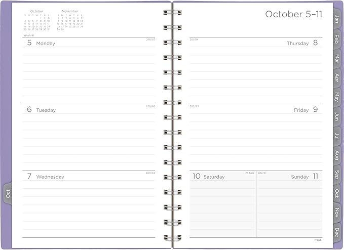 Mead 2027 Planner, Weekly & Monthly, 15-Month Oct-Dec, 5.5" x 8.5", Lilac (1806-200-27)