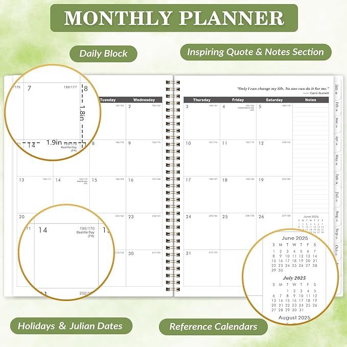 2026-2027 Planner - Planner 2026-2027, Weekly and Monthly Planner, July 2026 - June 2027, 6.4" x 8.5", Monthly Tabs, Hardcover, Daily Organizer