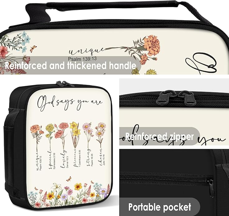 Bible Cover for Women, Bible Holder, Bible Cover With Handles, Bible Carrying Case, Bible Bags With Zipper and Pockets