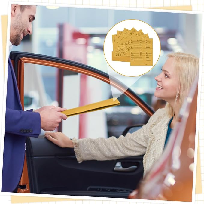 Watersay 120 Pcs 9 x 12 In Vehicle Dealer Jackets for Car Sales 32lb Colored Printed Deal Envelopes Dealership Supplies File Jackets Automotive Folders for Car Dealerships (Classic,Cowhide Yellow)