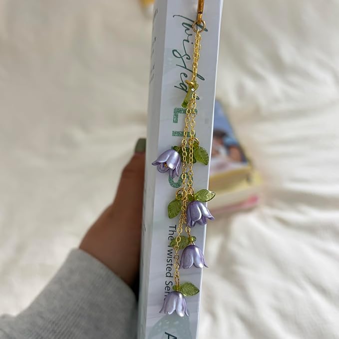 Cute Bookmarks for Women, Pretty Metal Flower Book Marks for Reading, Book Lovers Gifts for Club, Readers, Teacher Appreciation, Birthday, Mothers Day (Purple)