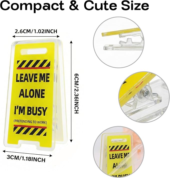 16 Pcs Office Note Holder Clips, Mini Acrylic Yellow Desk Signs Decor Gift for Colleague Leader Employee Birthday