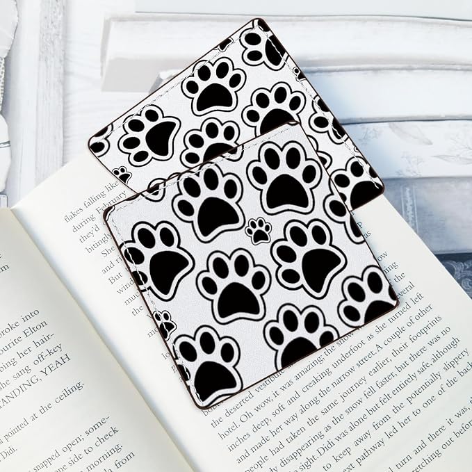 2 Pack Dog Paw Leather Book Corner Bookmark, Durable Handmade Reading Accessories - Gifts for Readers, Women, Men, Teachers, Students 2