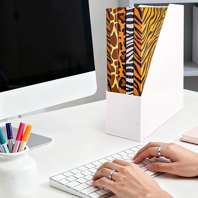 Whaline 24 Pack Animal Prints File Folders Letter Size Safari Leopard Zebra Tiger Giraffe Print File Pockets with 1/3 Cut Tab for Home Office Classroom Supplies, 8.9 x 11.6 Inch