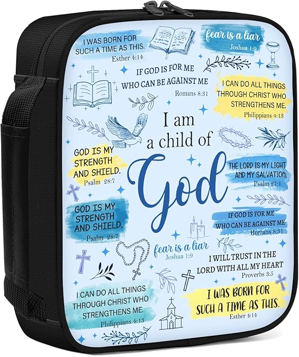 Bible Cover for Women, Bible Holder, Bible Cover With Handles, Bible Carrying Case, Bible Bags With Zipper and Pockets