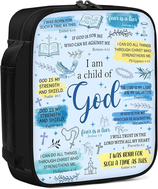 Bible Cover for Women, Bible Holder, Bible Cover With Handles, Bible Carrying Case, Bible Bags With Zipper and Pockets