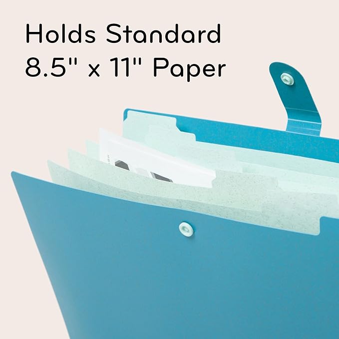 U Brands U-Eco 6 Pocket Poly Expandable Folder, Set of 3, Assorted Brights, Snap Button Closure, Letter Size (6592U01-12)
