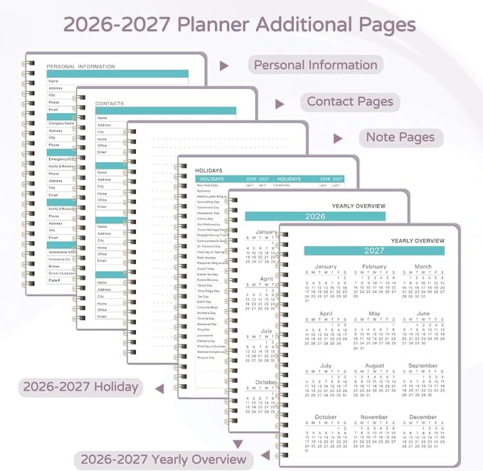 Monthly Planner 2026-2027, 2 Year Calendar 2026-2027 (Jan 2026 - Dec 2027), 7" x 10", 26-27 Monthly Calendar Planner, 24-Month Planning Book for Home School Office Supplies