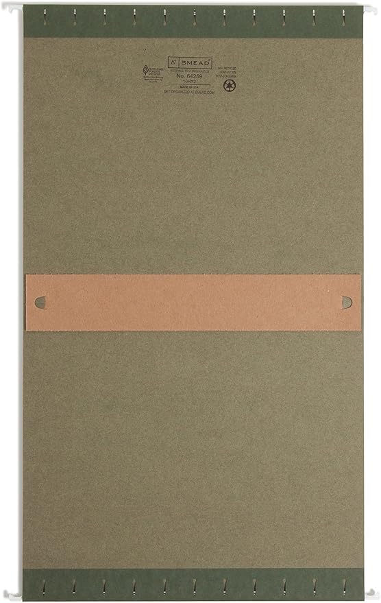 Smead Hanging File Folders for Documents, Letter Size, 2 Inch Expansion, File Organizer for Filing Cabinets, Standard Green, 25 Pack (64259)