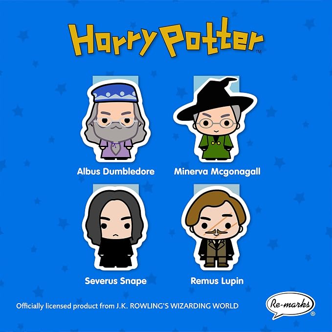 Re-Marks “Harry Potter” Hogwarts House Crests and Wizards Magnetic Page Clips, 2 Sets of 4 Page Clips, 8 Clips Total