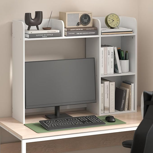 Furinno Classic Desk Shelf, 5-Shelf Desktop Hutch, Book Shelf, 3-Tier Desk Organzier, for Office Supplies, Office Desk Accessories, for Home Office, College, Dorm, Espresso