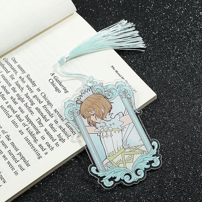 Anime Magic Cards Captor Sakura Bookmarks Set - Sweet Cartoon Cute Book Marks for Reading Women Men Anime Fans, Book Accessories Collection Decor Hangings Gifts (Acrylic Style 4)