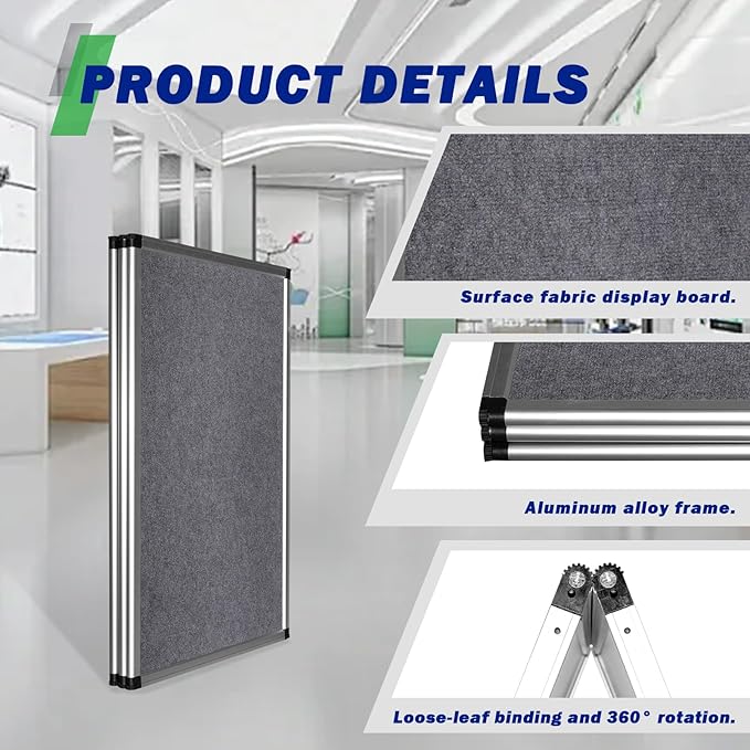 3+1 Panel Trade Show Presentation Board,Poster Board with Storage Bag Large Tabletop Display Board Folding Art Panel Display for School,Vendor Events,Science Fair Exhibitions (A)