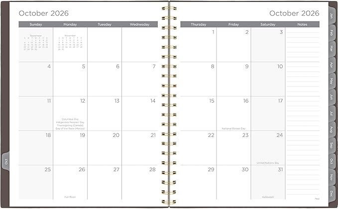 Mead 2027 Planner, Weekly & Monthly, 15-Month Oct-Dec, 8.5" x 11", Ground Coffee (CRW6200427)