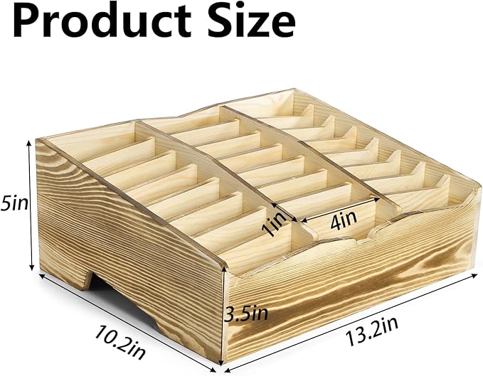 Lawei 24 Grid Wooden Cell Phones Storage Box, Desktop Mobile Phone Holder Caddy, Multi Classroom Cell Phones Organizer for School, Office, Meeting Room, Cell Phone Rack Display, No Assembly